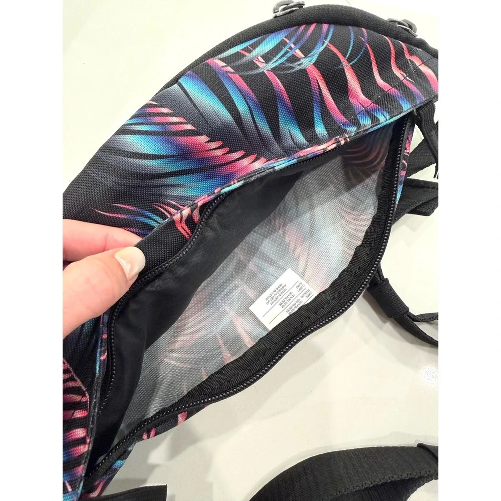 Nike Heritage Hip Pack Tropical Palm Print Waist Bag Fanny Pack Black Pink Blue